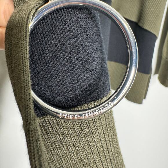 Paco Rabanne Oversized Cotton Side Zip Sweater Green Crewneck Size Medium - Picture 6 of 10